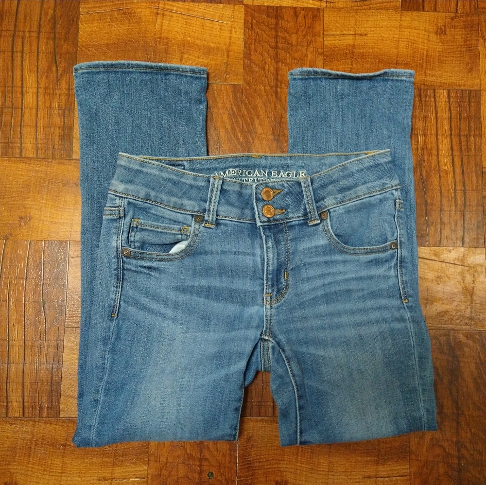 American Eagle Outfitters Super Stretch Blue Jeans Artist Crop Women's Size 4